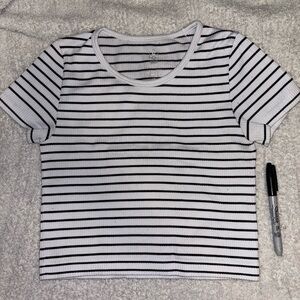Striped Black and White Women's Top